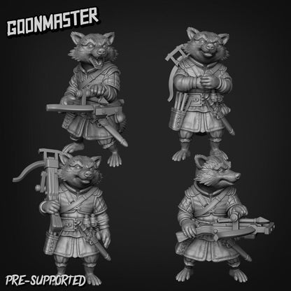 Roguish Raccoon with Crossbow (4 poses) | Goon Master
