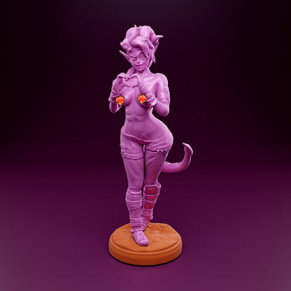 Carla, Fiery Hot Hearted Tiefling Barbarian (NSFW variant) | Lavender Devilry