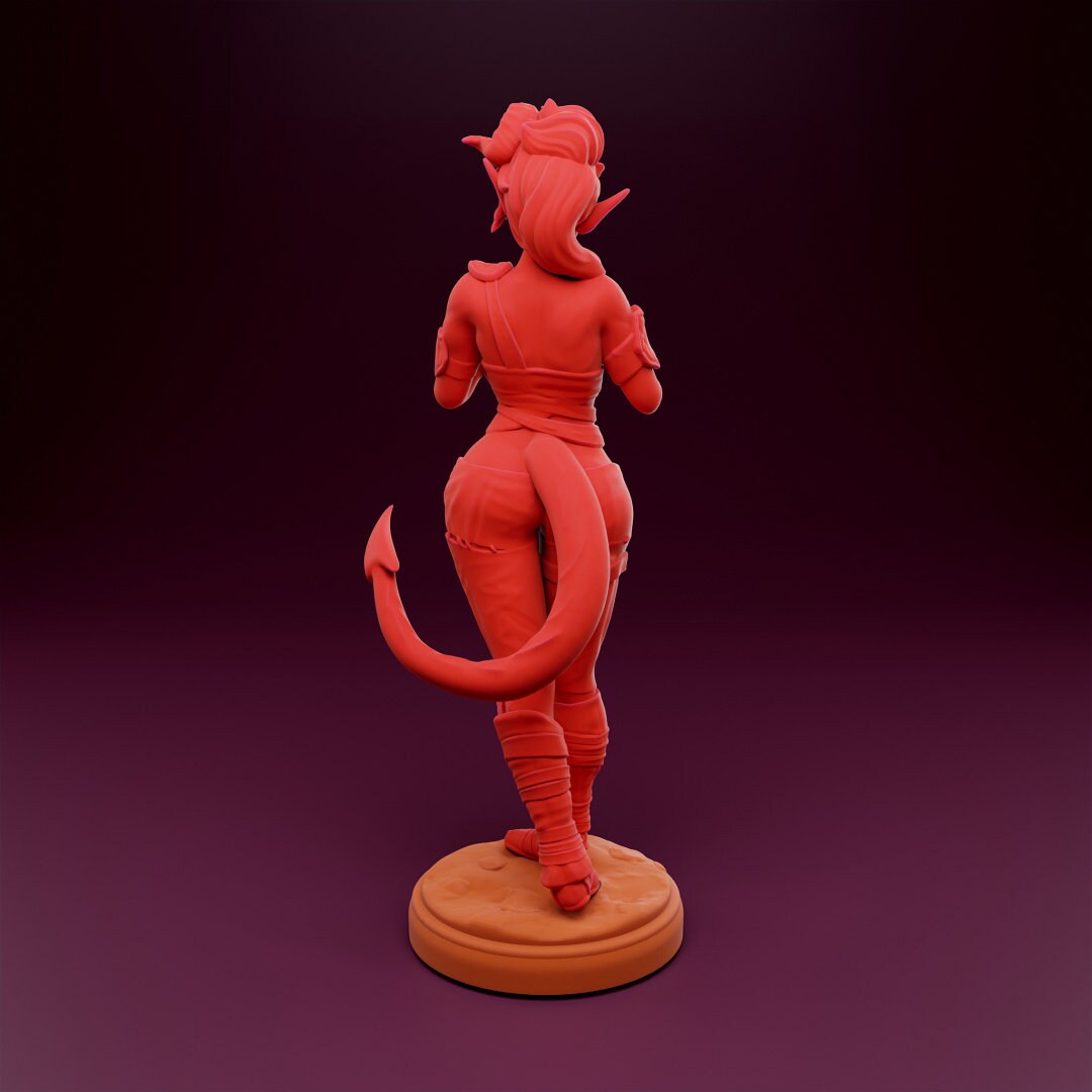Carla, Fiery Hot Hearted Tiefling Barbarian (NSFW variant) | Lavender Devilry