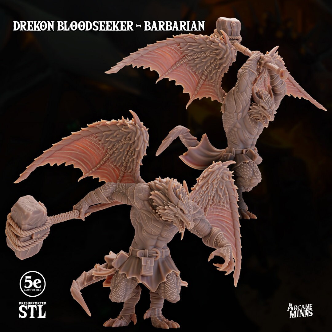 Drekon Bloodseeker - Barbarian | Arcane Minis
