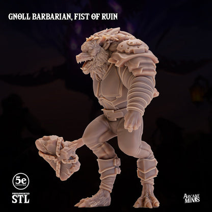 Gnoll Barbarian - Fist of Ruin | Arcane Minis