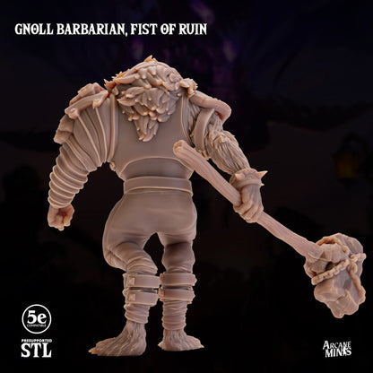Gnoll Barbarian - Fist of Ruin | Arcane Minis