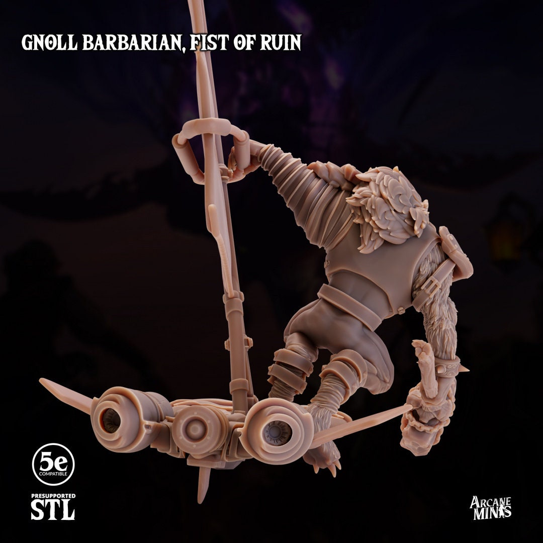 Gnoll Barbarian - Fist of Ruin | Arcane Minis