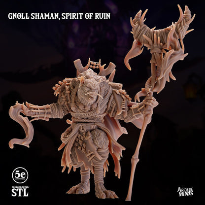 Gnoll Shaman - Spirit of Ruin | Arcane Minis