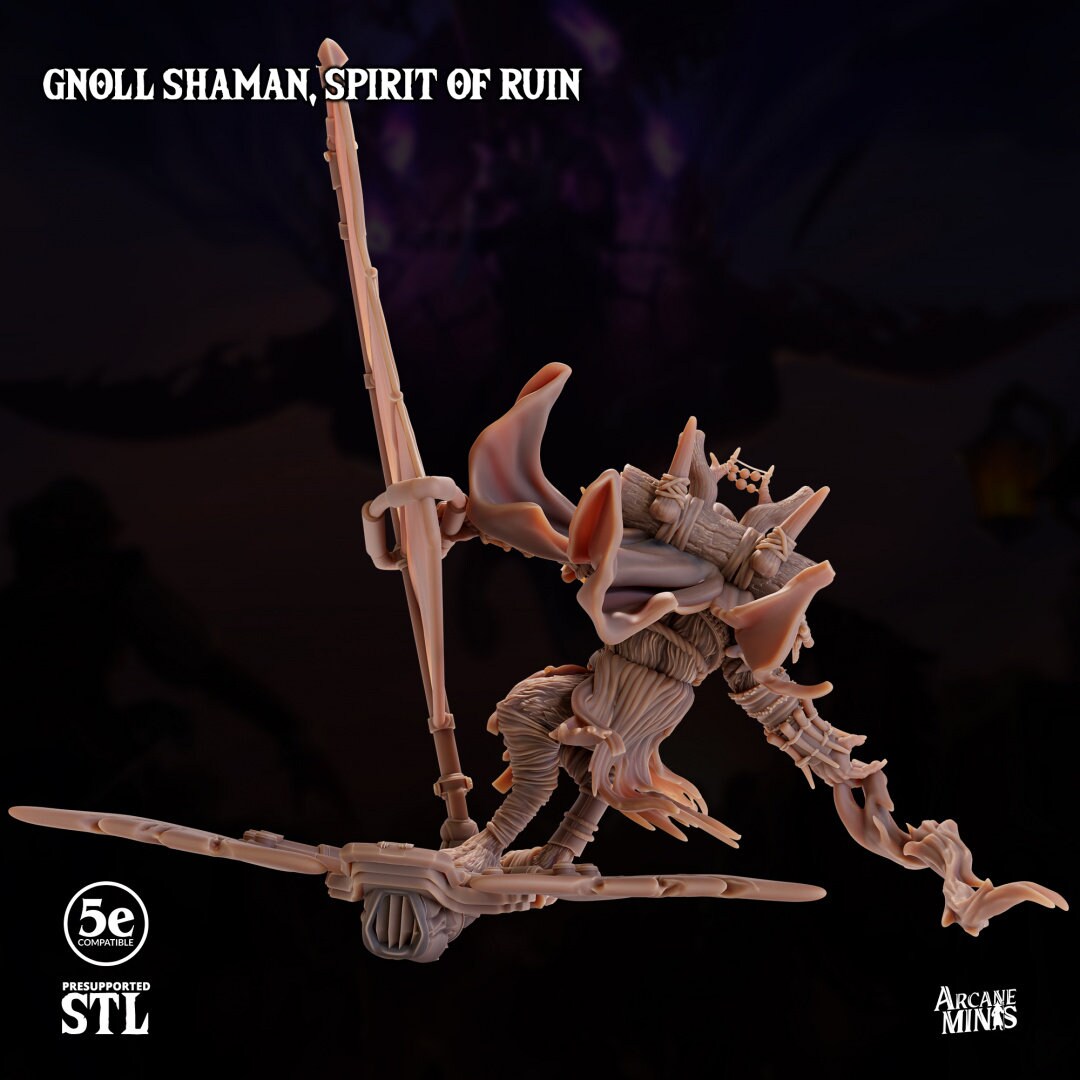 Gnoll Shaman - Spirit of Ruin | Arcane Minis