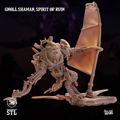 Gnoll Shaman - Spirit of Ruin | Arcane Minis