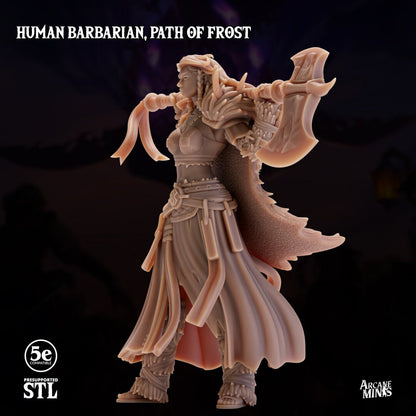 Human Barbarian, Female - Path of Frost | Arcane Minis