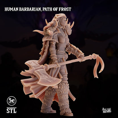 Human Barbarian, Female - Path of Frost | Arcane Minis