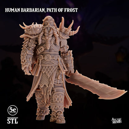 Human Barbarian, Male - Path of Frost | Arcane Minis