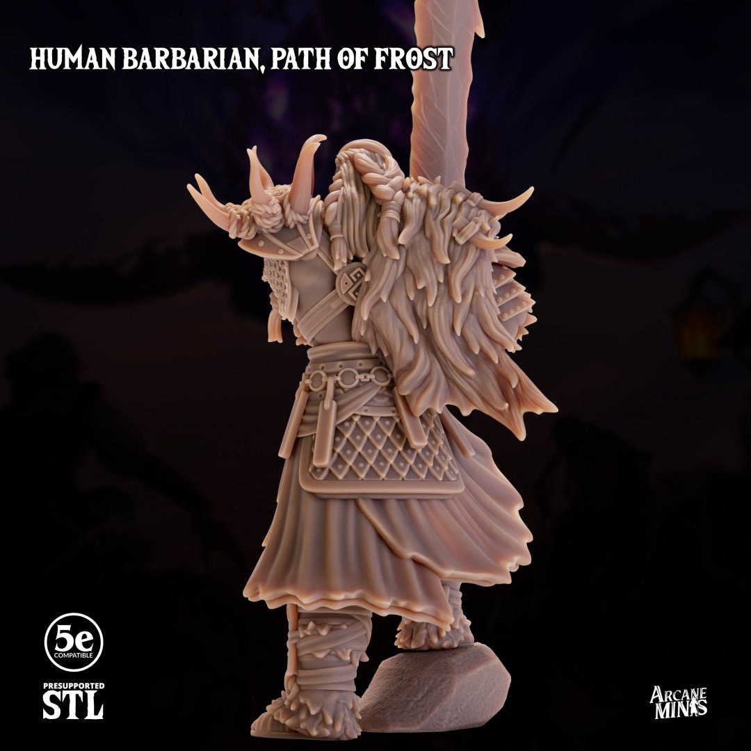 Human Barbarian, Male - Path of Frost | Arcane Minis
