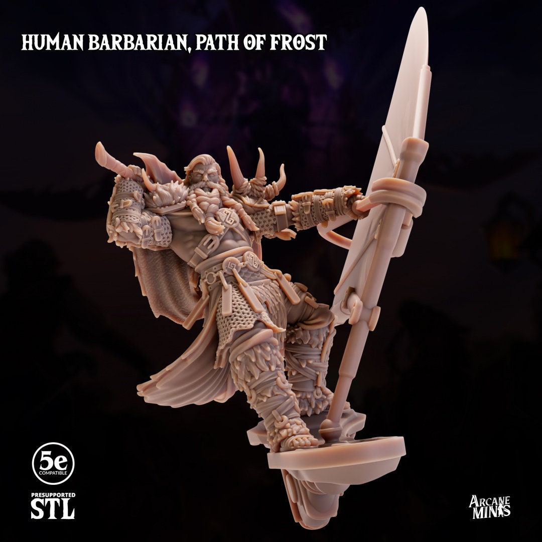 Human Barbarian, Male - Path of Frost | Arcane Minis