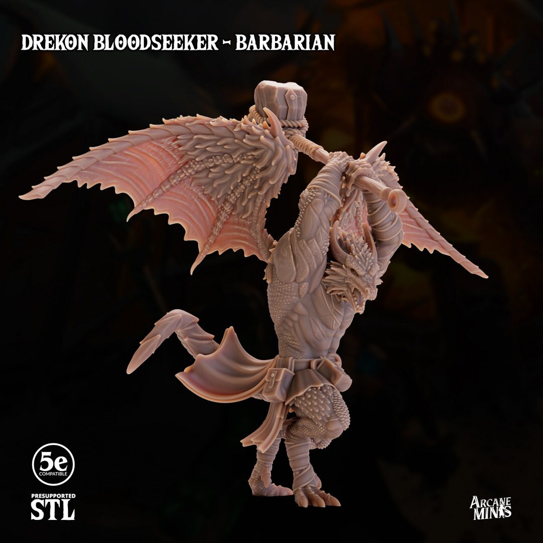 Drekon Bloodseeker - Barbarian | Arcane Minis