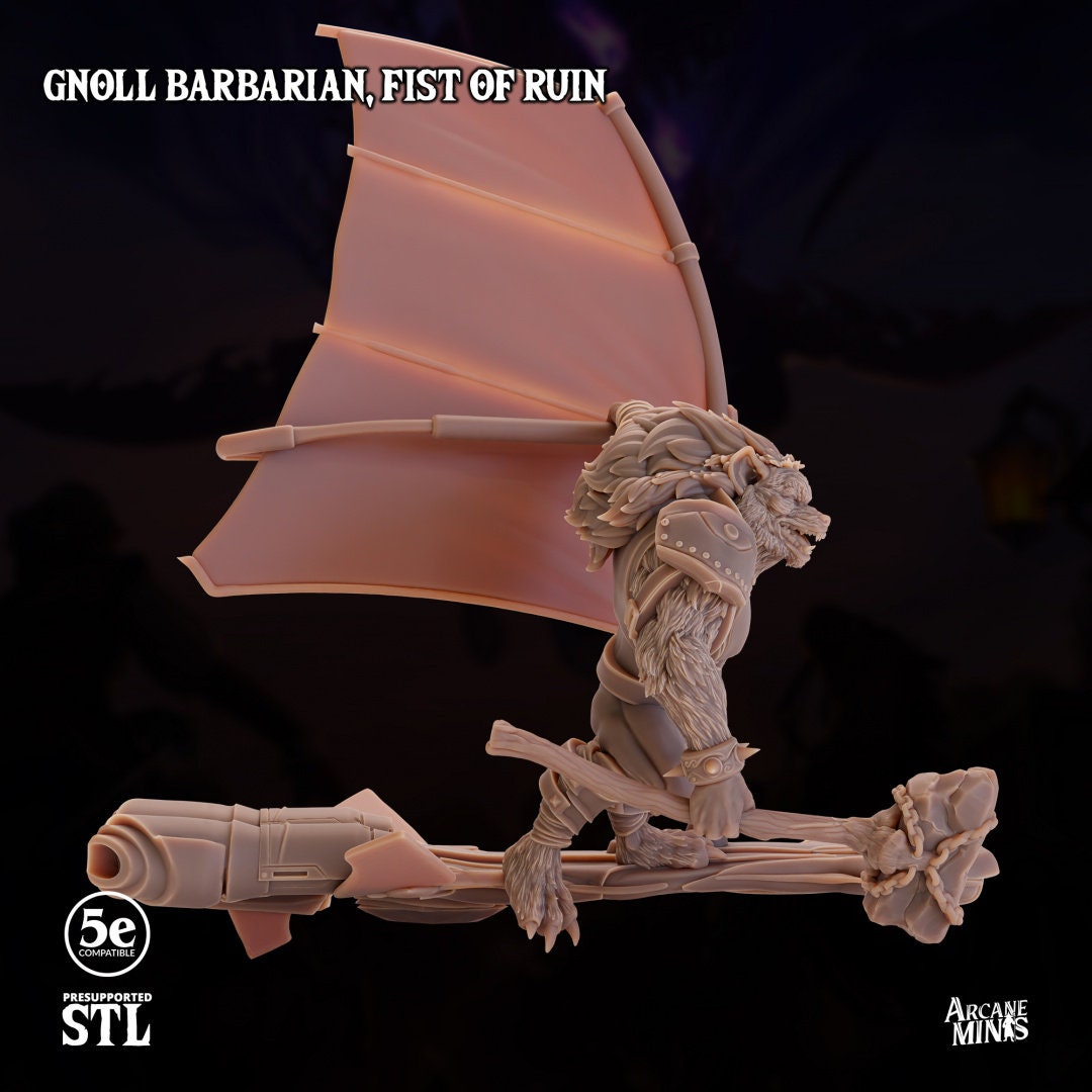 Gnoll Barbarian - Fist of Ruin | Arcane Minis