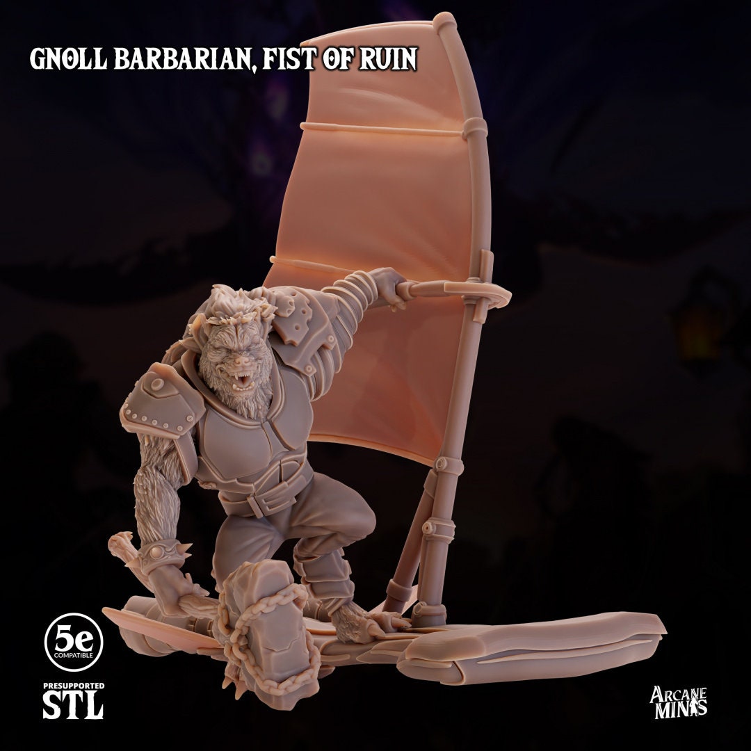 Gnoll Barbarian - Fist of Ruin | Arcane Minis