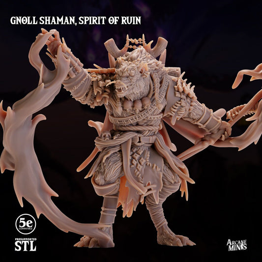 Gnoll Shaman - Spirit of Ruin | Arcane Minis