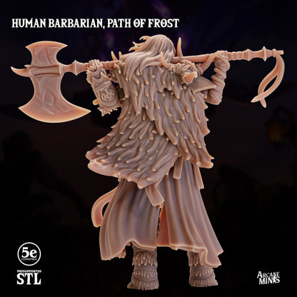 Human Barbarian, Female - Path of Frost | Arcane Minis