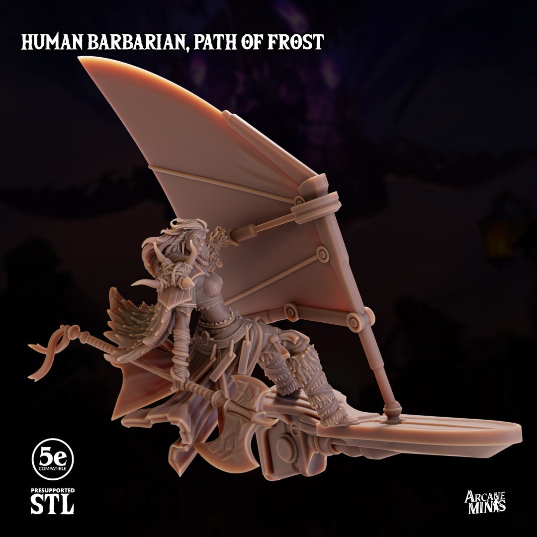 Human Barbarian, Female - Path of Frost | Arcane Minis