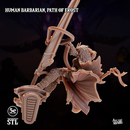 Human Barbarian, Female - Path of Frost | Arcane Minis