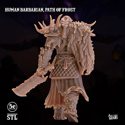 Human Barbarian, Male - Path of Frost | Arcane Minis