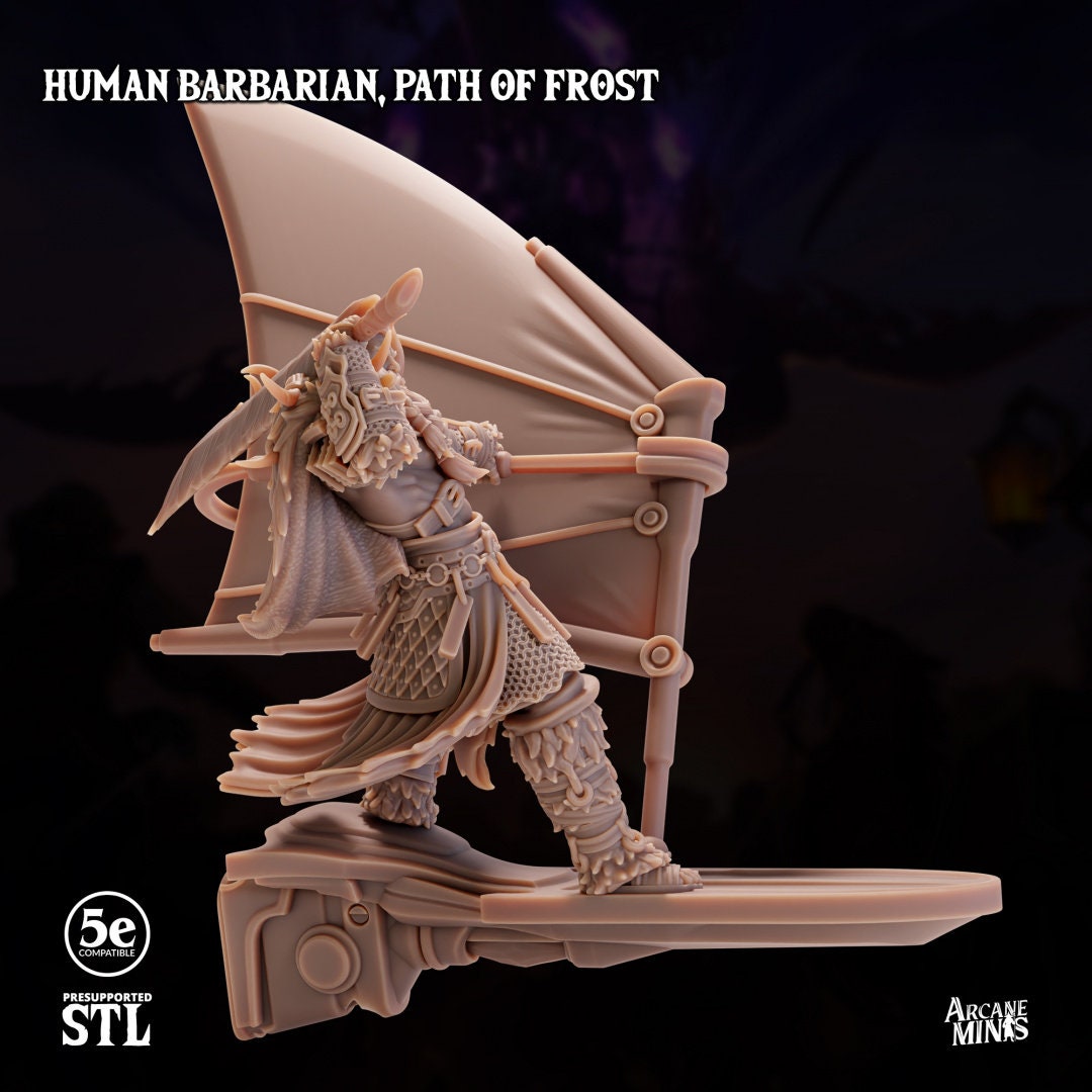 Human Barbarian, Male - Path of Frost | Arcane Minis